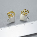 Lotus Fun Real 925 Sterling Silver Earrings Original Handmade Fine Jewelry Hot Coffee Cup Fashion Stud Earrings for Women Gift