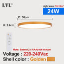 Modern Remote Control Led Ceiling Light Golden Wood Grain 24W 32W Bedroom Livingroom Kitchen Bathroom RC Dimmable Ceiling Lamp