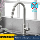 Kitchen Faucets Smart Sensor Pull-Out Hot and Cold Water Switch Mixer Tap Smart Touch Spray Tap Kitchen Black Crane Sink Faucets