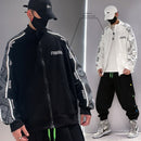High Street Jacket Men Cashew Letter Print Reflective Windbreaker jacket Spring 2021 Patchwork Men's Bomber Jacket Couples