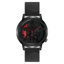 Men Watch Car Wheel Rim Hub Dial Male Wristwatch Cool Man Black Waterproof Watches Mesh Stainless Steel Quartz Relogio Masculino