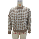 2022 Geometric Khaki Knitted Sweaters Women Casual Houndstooth Pullover Sweater Female Autumn Winter Retro Jumpers Top Clothing