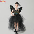 Fancy Peacock Feather Girl Pageant Tutu Dress with Wing Kids Deluxe Peacock Tutu Costume Dress Evening Party Halloween Clothes
