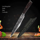 Stainless Steel Chef Knife Set with Knife Cover Case Sheath 8 Pcs  Cleaver Slicing Damascus Veins  Survive  Kitchen Knives Set