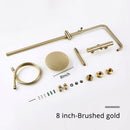 Thermostaic Temperature Bathroom Faucet Brushed Gold Brass Wall-Mount Rain Shower Head Hand Sprayer Two-Function Hot Cold Mixing