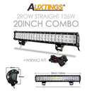 Auxtings 12'' 22'' 20inch 12V 24V offroad led light bar Spot Flood Combo 20'' 126W led Work Light for Jeep Car 4WD Truck SUV ATV