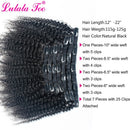 Afro Kinky Curly Clip In Human Hair Extensions 4B 4C Brazilian Remy Hair Natural Color 7Pcs/Set 120G For A Head Lulalatoo