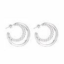Slovecabin 925 Sterling Silver Luxury Hoop Piercing Boucle Doreille Femme Gold Round Circle Fashion Earrings for Women Jewerly