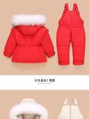 Children Down Coat Jacket+jumpsuit Kids Toddler Girl Boy Clothes Down 2pcs Winter Outfit Suit Warm Baby Overalls Clothing Sets
