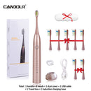 CANDOUR CD-5168 声波电动牙刷 可充电牙刷 IPX8 级防水 15 种模式 USB 充电器 替换刷头套装