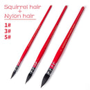 Handmade Watercolor Paint Brush Squirrel Nylon Hair Pointed Painting Brush Set for Watercolor Brush Painting Set Art Supplies