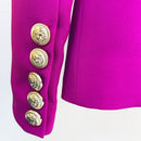 HIGH STREET Newest 2022 Designer Fashion Jacket Sets Women's Double Breasted Lion Buttons Shawl Collar Blazer Pants Suit