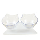Non-Slip Cat Bowl Transparent Durable Pet Double Bowls With Raised Stand For Cats Dog Food Feeder Drink Water Bowl Pets Supplies