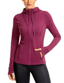 Sportswear Woman'S Sports Jacket Women'S Matte Brushed Full Zip Up Hoodie Coats Outerwear Hooded Workout Sports Jackets Pockets