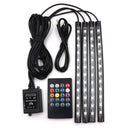 Niscarda LED Car Foot Light Ambient Lamp With Remote Control Multiple Modes Automotive Interior Decorative Lights