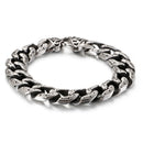 Fongten Vintage Punk Charms Link Chain Bracelet Stainless Steel Skull Snake Viking Dainty Cuff Bangle Men Jewelry