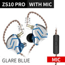 KZ ZS10 Pro 金色耳机 4BA+1DD 圈铁混合 10 单元 HIFI 重低音入耳式监听耳机 降噪金属耳机
