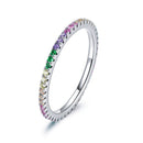 WOSTU Simple Rings 100% 925 Sterling Silver Shimmering Wish Stackable Ring For Women Wedding Original Fashion Jewelry Gift