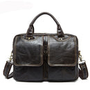 WESTAL Men's Bag Genuine Leather Men's Briefcases Laptop Bag Leather Totes for Document Office Bags for Men Messenger Bags 8002