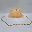 Designer Ostrich Fur Feather Wallet Clutch Bag Women Clutch Diamond Knuckle Rings Dinner Evening Bag Chain Purses Party XA531H