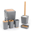 smartloc 6 pieces Plastic Bathroom Accessories Set Toothbrush Holder Toothpaste Dispenser Case Soap Box Toilet Shower Storage