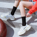 袜子春秋ins纯棉女纯色柔软时尚少女黑白洛丽塔趣味韩风四季款