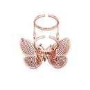 TOPGRILLZ Adjustable Butterfly Ring Movable Wings Ring Women Iced Out Cubic Zirconia Ring Fashion Charm Women Jewelry For Gift