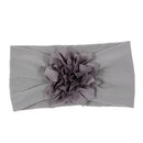 Nishine Soft Stretch Satin Rose Flower Baby Headband Newborn Knot Wide Nylon Headwraps Turban Girls Headwear Kids Photo Props