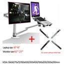 OA-7X Multimedia Desktop Dual Arm 27inch LCD Monior Holder+ Laptop Holder Stand Table Full Motion Dual Monitor Mount Arm Stand
