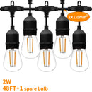 IP65 15M 15Bulbs S14 LED String Light Commercial Weatherproof LED Patio String 2W E27 Bulb Holiday Garland Garden Wedding Lights
