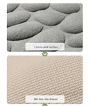 Simple Momery Foam Bathroom Mat 3D Cobblestone Pattern Absorbent Bath Rug Toilet Hallway Non-Slip Doormat Floor Carpet Washable