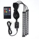 Niscarda LED Car Foot Light Ambient Lamp With Remote Control Multiple Modes Automotive Interior Decorative Lights