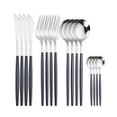 Tableware Gold Stainless Steel Cutlery Set 18/10 Travel Cutlery Silverware Dinner Knife Fork Spoon Flatware Set Dishwasher Safe