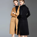 European and American water wave cashmere coat women's 2019 new medium and long winter wool coat double-sided women's cloth coat