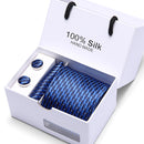 Joy Alice Wedding men neck ties gift box packing men brand luxury necktie pocket square silk tie set cufflinks handkerchief