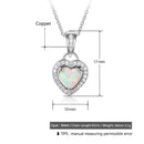 Silver Color Necklaces Heart Shape White Pink Blue Opal Necklaces &amp; Pendants with Cubic Zirconia Fashion Jewelry Gift  for Women