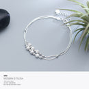 Modian Fashion Double Box Chain for Women Frosted Ball and Light Beads Sterling Silver 925 Bracelet Fine Jewelry 2020 Design