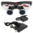 Dental Loupes Dental Magnifier Dental Lab Medical Loupes Magnification Binocular 2.5/3.5x420 Headlight Headlamp 5W Set Metal Box