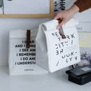 Cotton Lunch Box Bag Simple Letters Insulation Picnic Pack Fresh Cloth Bag Food Container V-coool Students Travel Container