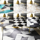 Geometric Carpet for Living Room Velvet Rug Kids Bedroom Bedside Rugs Soft Square Fluffy Carpets Home Sofa Table Decor Mat