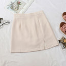 HELIAR 2022 Spring Women Skirts Preppy Style A-line High-waist Split Mini Skirts Women Solid Elegant Casual OL Skirts For Women