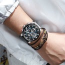 CURREN Fashion Chronograph Clock Men Leather Watch Casual Sport Watches for Men Quartz Wristwatch Relogio Masculino