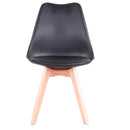 EGOONM Set of 4 Modern Dining Chair Inspired Solid Wood Plastic Padded Seat w/ Cushion Retro Style Kitchen Chair for Dining Room