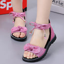 New 2022 Summer Girls Sandals Fashion Bowknot Zipper Princess Girls Shoes Children Kids Baby Party Flat Sandals Shoes A857
