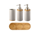 Ceramic Bamboo Toothbrush Holder Cup Bathroom Accessories Set Tumblers Bathroom Emulsion Container Dishwashing Liquid Container