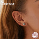 bamoer Ocean Blue Turtles Stud Earrings for Women 925 Sterling Silver Glass and CZ Studs Jewelry Girl Birthday Gifts BSE406