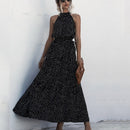 Summer Long Dress Women 2022 Polka Dot Casual Midi Dresses Black Halter Strapless Sundress Vacation Dress Clothes For Women