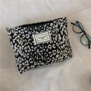 New Leopard Print Cosmetic Bag Korean Women Plaid Cosmetic Pouch Large Capacity Female Travel Make Up Storage Bag Beauty Cases