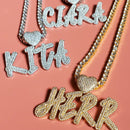 2021 Custom Name Necklace with Heart Hoop Personalized Zirconia Letters Words Pendant  Unique Gift for Her