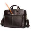 WESTAL Men's Briefcases Messenger Bag Men's Genuine Leather 14'' Laptop Bag Man Leather Office Business Bags for Document 8572